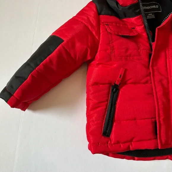 (New) Kids Winter / Raincoat Red & Black W/ Hoodie Rothschild For 12M with Hat